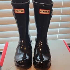 Hunter Glossy Black Waterproof Boots